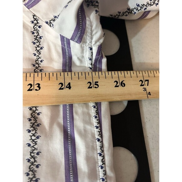 Robert Graham Flip Cuff Multicolor Striped Long Sleeve Button Shirt Mens XL - Picture 8 of 10